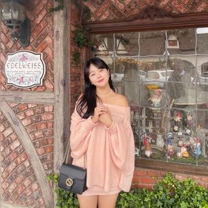 pink off shoulder two piece